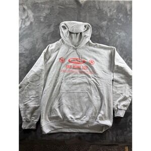 OMR One More Rep Los Angeles California Hoodie Grey‎ Red Graphic Mens Large